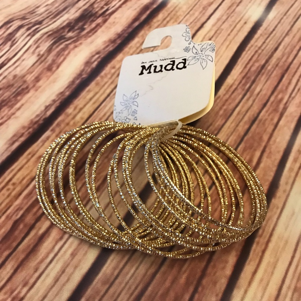 Gold tone bangle bracelets